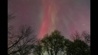 Aurora Borealis and clouds in my backyard, MN, 10/8/24 Time-Lapse