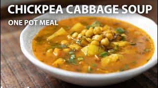 CHICKPEA CABBAGE SOUP Recipe - ONE POT Vegetarian And Vegan Meals