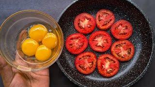 Just add Eggs to Tomato! Simple Breakfast in 5 minutes. Healthy & Delicious Recipe.