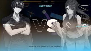 Nishikawa vs Sara - Snow Fight Battle Gameplay | The Spike Cross