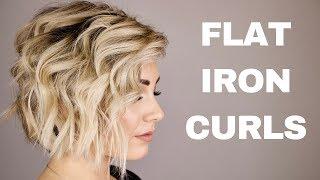 HOW TO CURL WITH A FLAT IRON || short hair