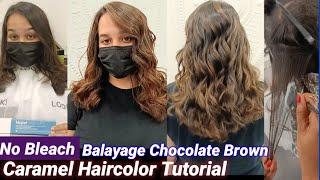 No Bleach/ Balayage Chocolate Brown, Caramel #haircolortutorial #balayage #haircutexpert by Shyama's