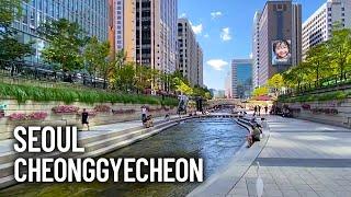 Cheonggyecheon - Walking along the Water Stream in Downtown Seoul, Korea