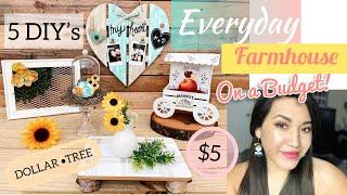 Farmhouse DIYs 2021 | 5 Under $5 DIY Challenge - Everyday Farmhouse | Dollar Tree | Home Decor Ideas