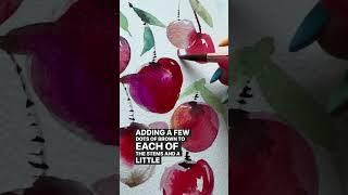 Dragon watercolorcherries? #watercolor #watercolorforbeginners #easyart #art #artist #paintwithme