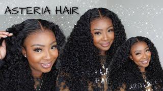 Lace Melt No Baby Hair  BOMB Curly HD Frontal Wig Install | END OF SUMMER SLAY X ASTERIA HAIR