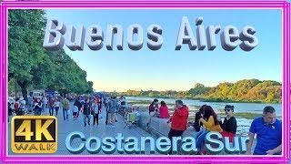 【4K】WALK  Buenos Aires 2019 walking tour COSTANERA SUR urban trekking Argentina documental !