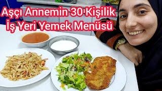 Aşçı Annemin 30 Kişilik İşyeri Yemek Menüsü | Özel Soslu Tavuk Şinitzel, Erişte Pilavı, Kış salatası