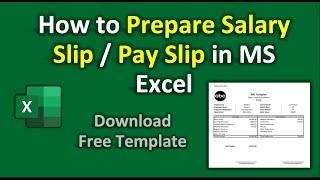 How to Prepare Salary Slip in MS Excel | Salary Slip Format | Payslip Template