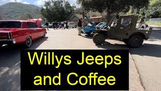 Cars and Coffee at Silverado Canyon / trail ride/ Willys Jeep/ CJ2A/ Buick V6/ Maple Springs.