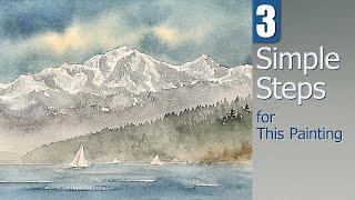 How to Paint Snowy Mountains in Watercolor with 3 Simple Steps