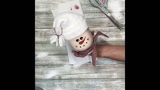 Snowman Mason Jar DIY || Snowman Craft || Upcyled Jar ||