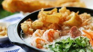 DIM SUM - Sampan Congee Recipe (Rice Porridge) [艇仔粥]