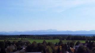 Alpenpanorama Zugspitze bis Allgäu/35-fach Superzoom vom Bayertor in Landsberg/Lech/CanonSX30IS