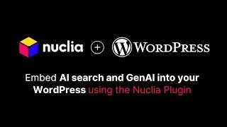 AI search and Generative answers for Wordpress with Nuclia Plugin