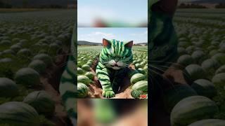 Watermelon Cat?!  #cat #cute #kitten