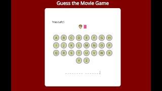 Guess the Movie Game in VanillaJS