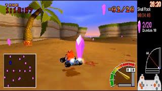 PS1 Crash Team Racing 101% Glitchless SpeedRun [CTR-HUD Lua]