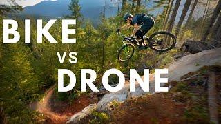 RACE DRONE Chases PRO MOUNTAIN BIKER down INSANE Trails