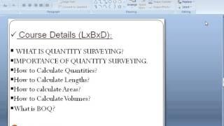 Quantity Surveying course, know more,learn and earn