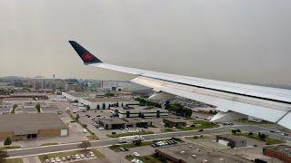 Air Canada Airbus A220-300 Smokey Landing at Toronto Pearson | BNA-YYZ