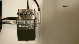 Boss RV-6 Reverb Pedal Demo, all modes, just guitar, no talking