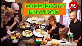 Foreigners try Indian Food | KADHI CHAWAL/INDIAN THALI l Indian Food reaction | Masaledar Zayke