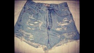 DIY Vintage Distressed High-Waisted Jean Shorts (EASIEST WAY)