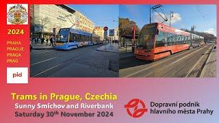 Prague, Czechia: Sunny Smichov and Riverbank on Saturday 30th November 2024