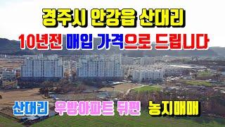 경주 안강읍 접근성 좋은 농지 산대리 우방아파트 뒤편의 계획관리지역의 농지매매