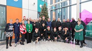 Stags visit poorly children at local hospital