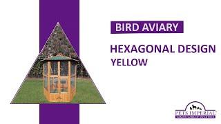 Pets Imperial® Wooden Bird Aviary Hexagonal Design - Aviary Cage