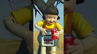 Squid Game Young-hee AI hilariously show her stomach to get and drink a soda #squidgame #comedy