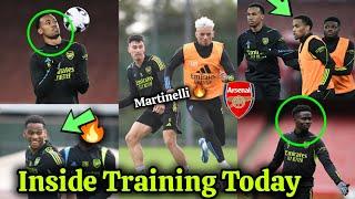 Martinelli, Timber, Tomiyasu Fitness training | INSIDE TRAINING