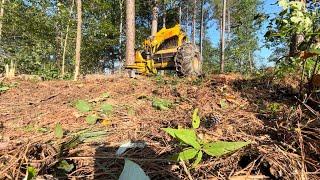 Cutting a new loading spot and how to change the chain on a Bell Ultra C FellerBuncher