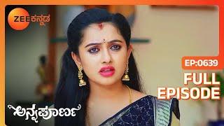 ಪತ್ರಿಕೆಯಲ್ಲಿ ಆಘಾತಕಾರಿ ಲೇಖನ | Annapoorna | Full Ep - 639 | Srikar, Avani, Vedavathi | Zee Kannada