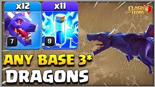 Any Base 3* | Th12 Zap Dragon Attack Strategy | Best Th12 Dragon Air Attack in Clash of Clans