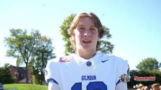 Gilmour Academy Lancers QB Cooper Panteck after their 44-0 win over Cleveland CC