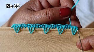 No 65 || Lace Embroidery || Edging Stitch || Needle lace Border || Randa Embroidery |