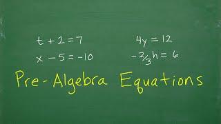 Pre-Algebra Level Equations – Master BASIC Algebra