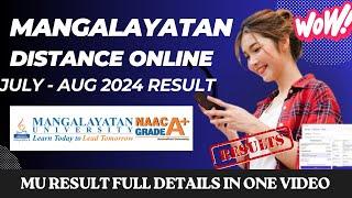 MANGALAYATAN ONLINE DISTANCE RESULT JULY 2024 DECLARED