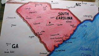 How to draw South Carolina map easy SAAD