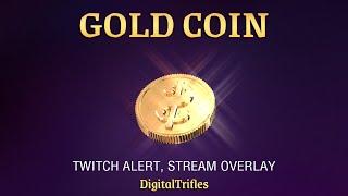 Donation Twitch Alert, Animated Gold Coin, Stream Overlay Money, Coin Clink, Tip, Gifted Subs Alert