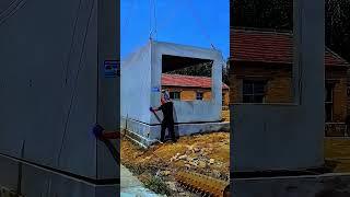 Massive Crane Lifts Precast Concrete House Frame  | Satisfying Construction Power #shorts