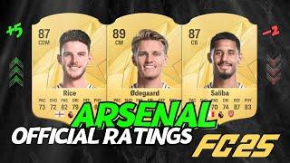  Arsenal Official Player FC 25 Ratings  EA FC 25  ft. Ødegaard, Rice, Saliba, ...