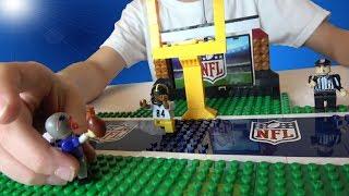 NFL Playmaker set - LEGO Compatible - Tom Brady Patriots Minifigure - NFL Field and Goal Post