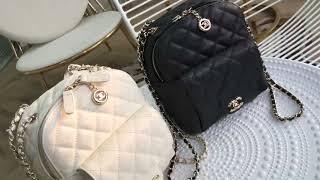 mini chanel backpack 2021 white double cc urban spirit gabrielle unboxing  review ｜ 迷你香奈兒背包2021拆箱評論