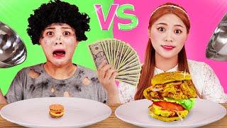 RICH FOOD vs POOR FOOD CHALLENGE!  쌍둥이 먹방 챌린지 | HIU 하이유