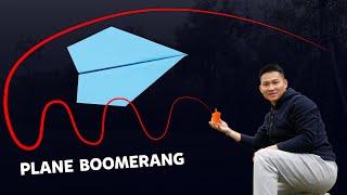 How to make paper airplane BOOMERANG easy. Paper Plane King