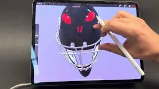 3D Goalie Mask Procreate Tutorial.